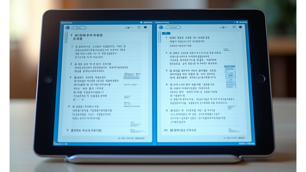 현지화 전후 교육 자료 비교. 한국 학생이 쉽게 이해하도록 문화적으로 적응된 콘텐츠.
