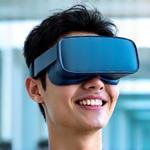 AR/VR 헤드셋을 착용한 서울 대학생